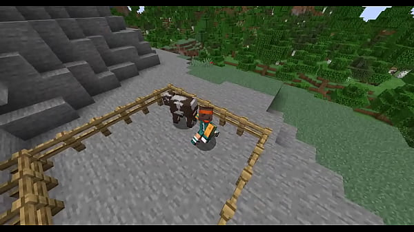 MINECRAFT ACASALAMENTO ENTRE UM PINTO QUADRADO E UMA VACA QUADRADA