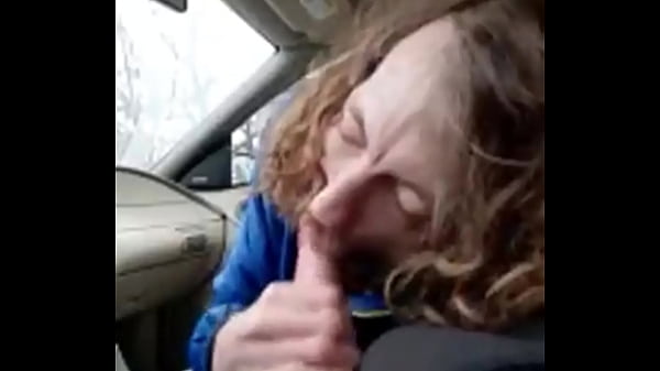 Sucking my buddy in car after a long day