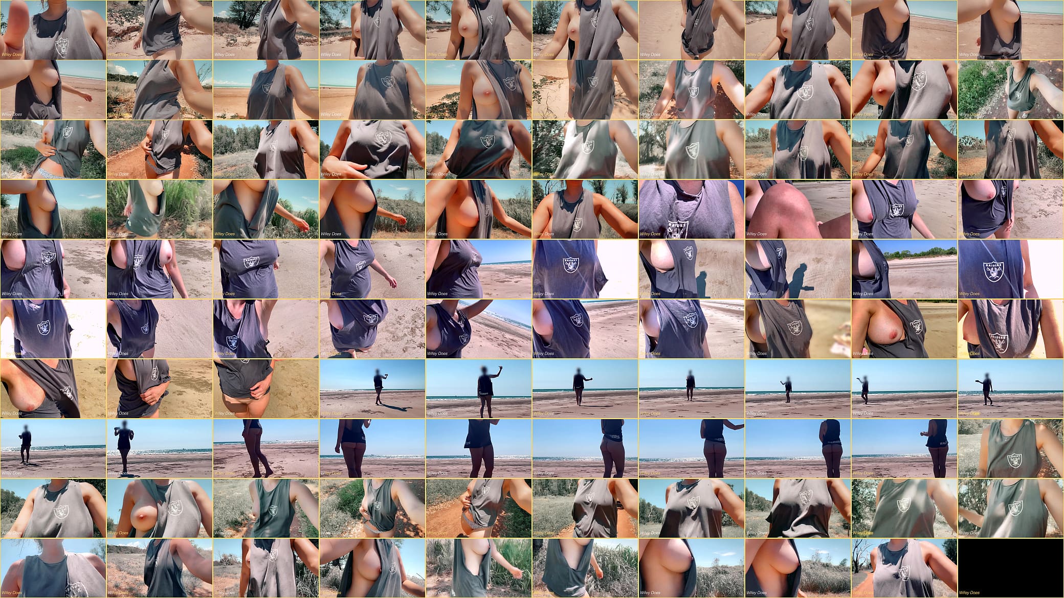 WIFE dare walking around side boob on public beach 预览图