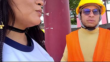 IS SHE FROM ENGLAND?! SHE SEDUCES A WORKER AT THE WORLD CUP AND THEY GO TO AN APARTMENT TO HAVE SEX