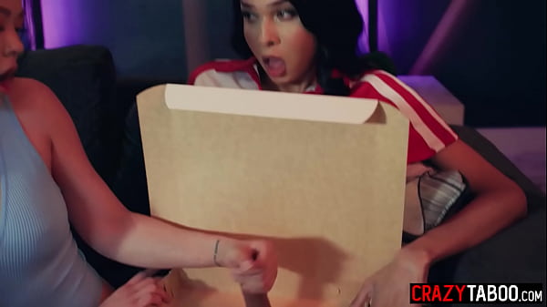 Download Video - Movie time and perfect blowjob by Asian Lulu Chu for two horny shemales Emma Rose and Valeria Atreides