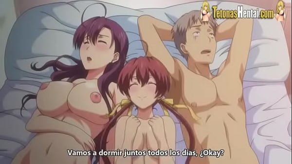 Download Video - Guy fucks his wife and his step daughter and impregnates in a threesome sub spanish hentai