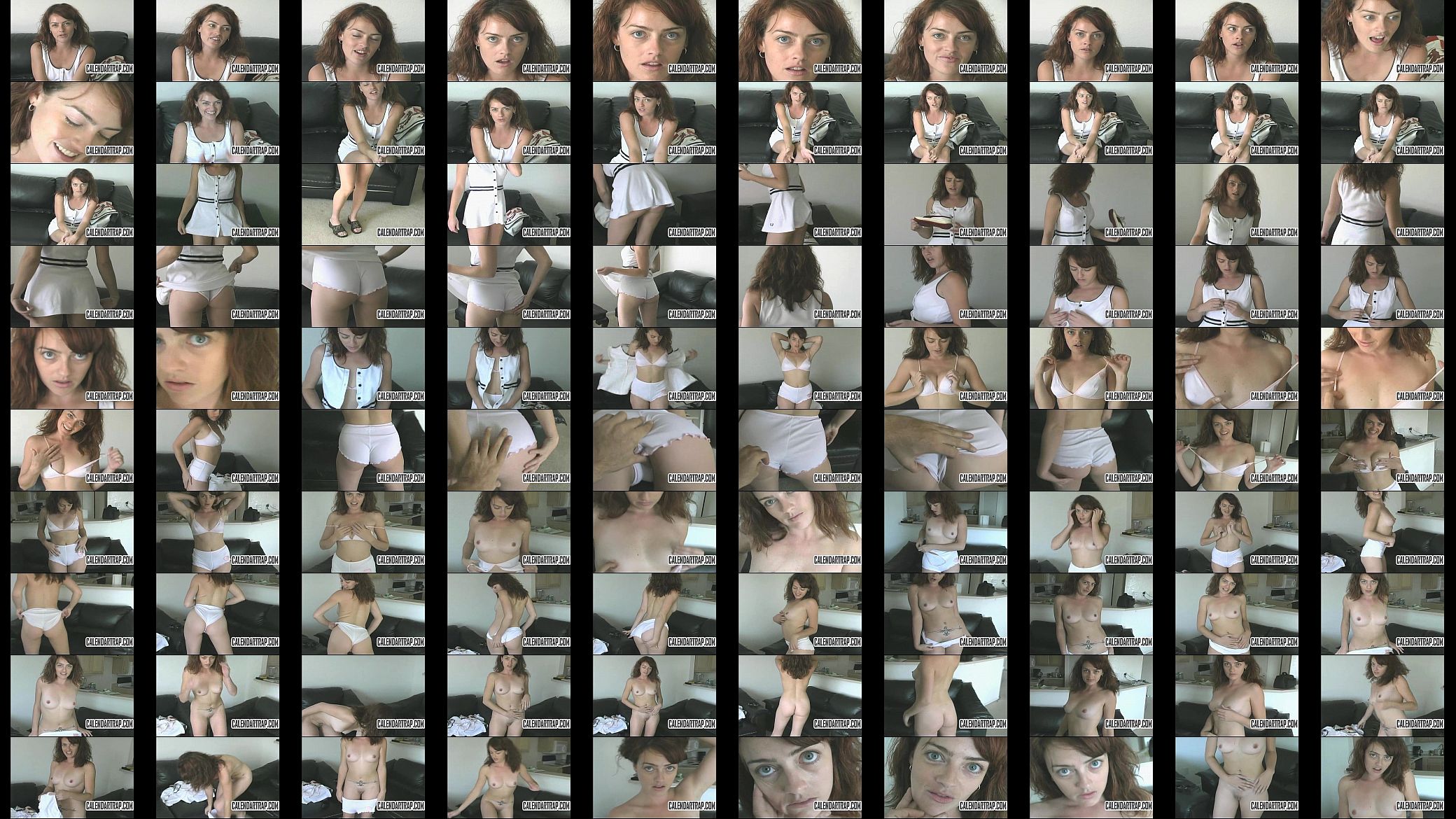Skinny amateur redhead does a striptease 预览图