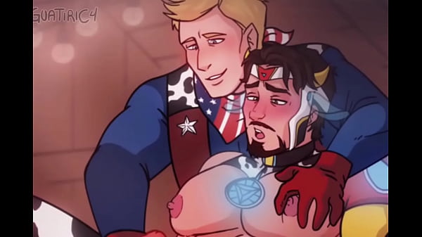 Download Video - Iron man x Captain america - steve x tony gay milking masturbation cow yaoi hentai