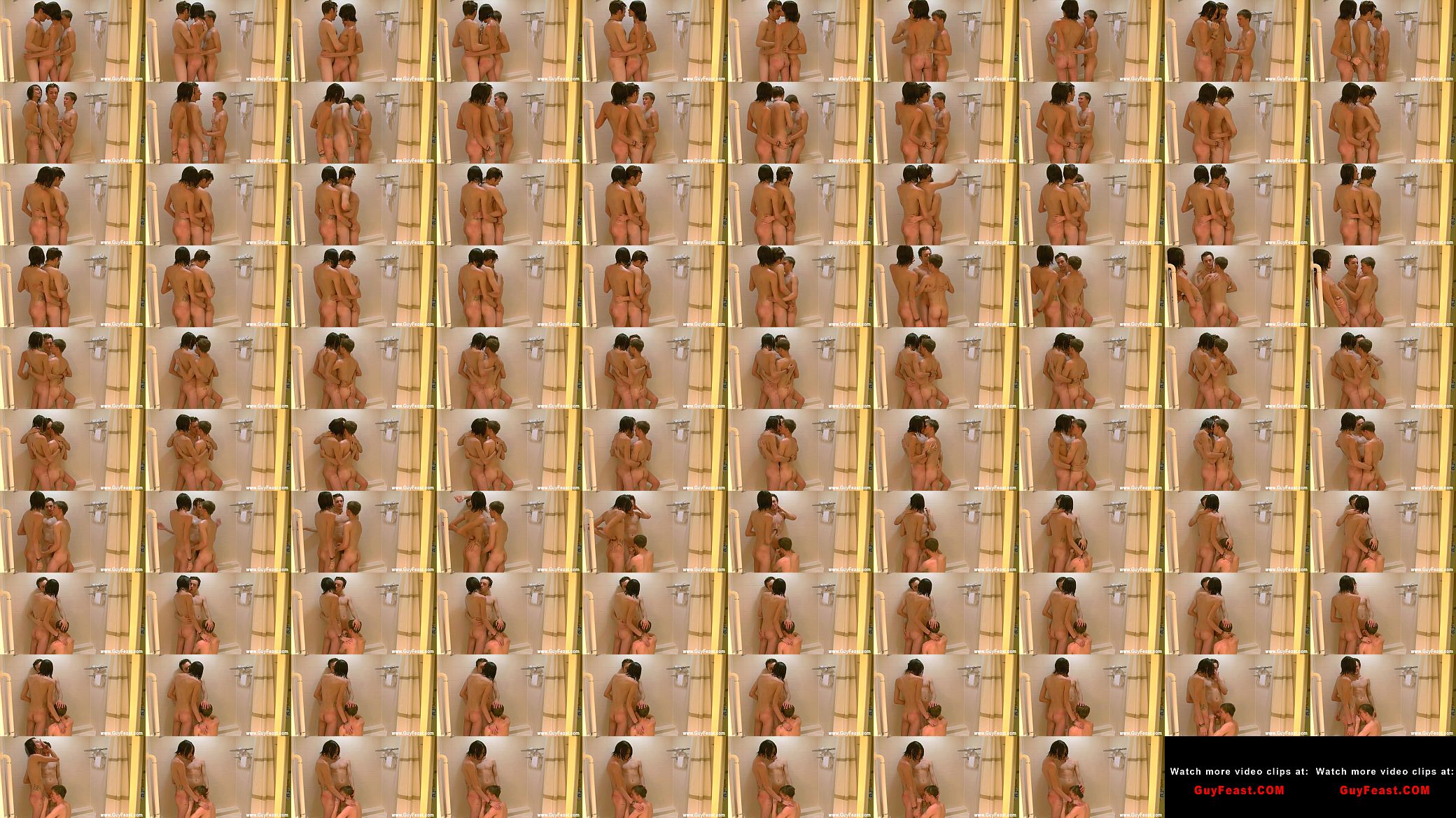 Gay XXX Everyone is fellating everyone in this molten shower video! 预览图