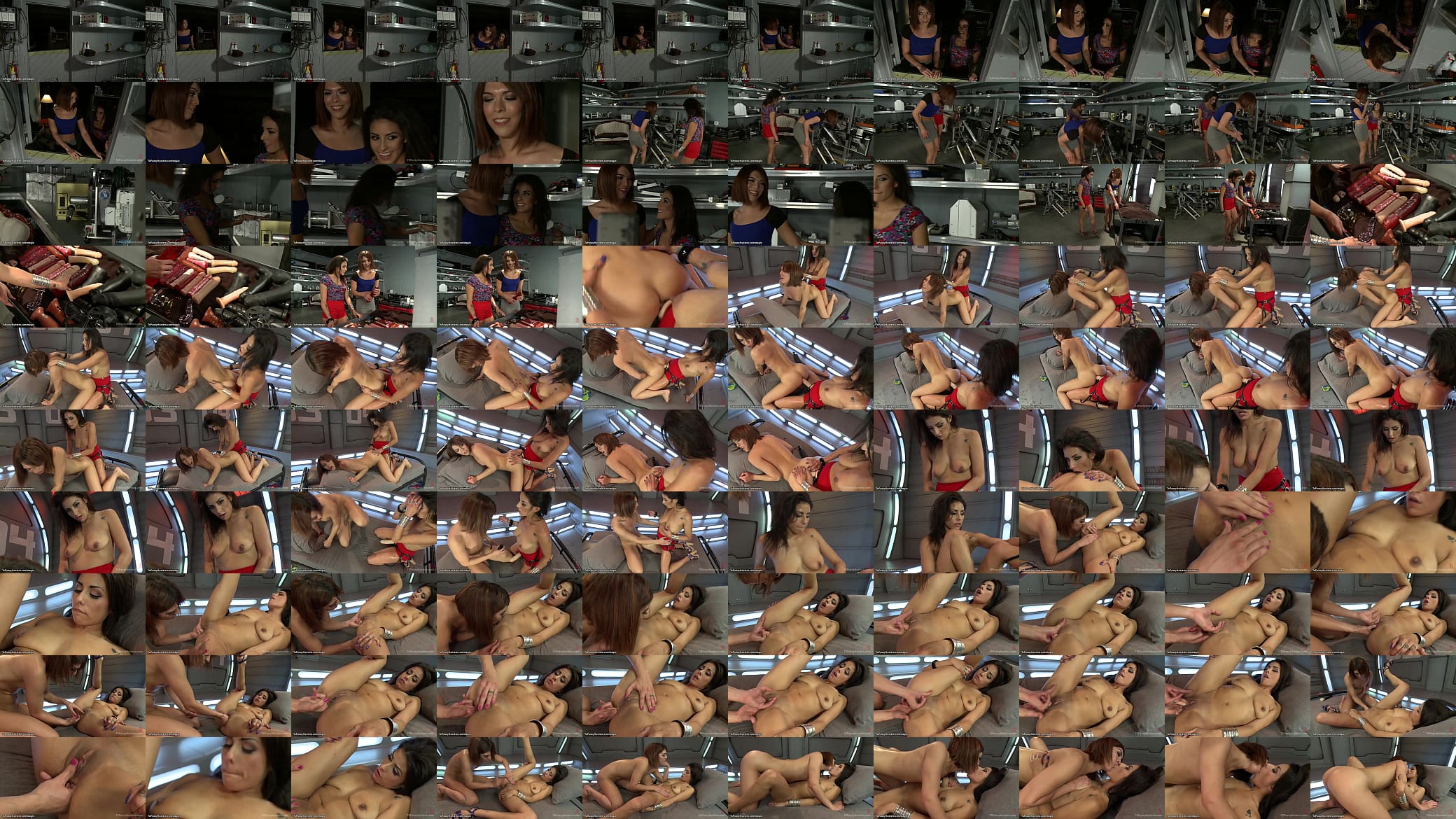 Brunette fucks shemale on sci fi set 预览图