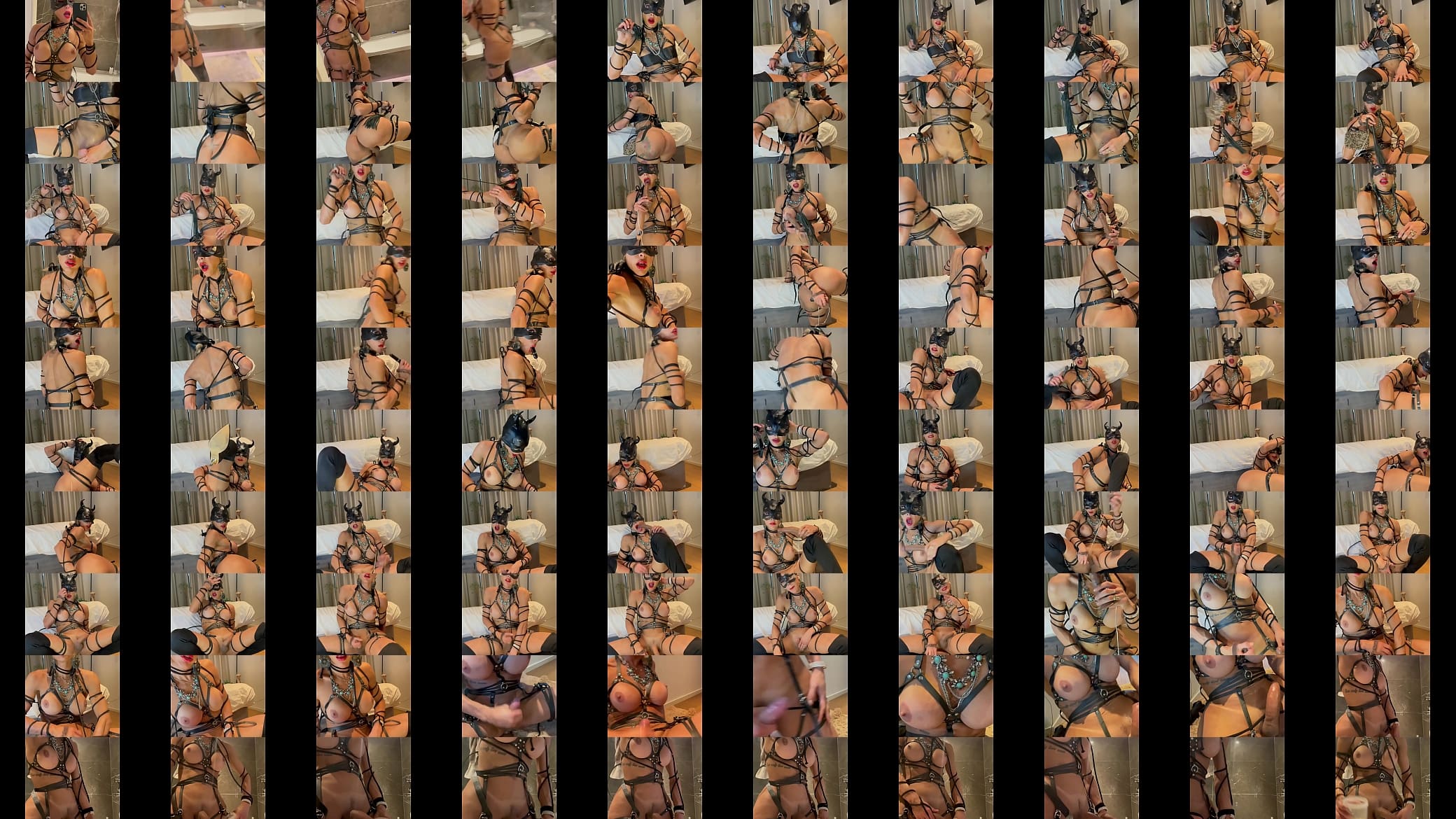 Dirty dominatrix Liah Ferreira alone and horny masturbates her massive cock until she cums a huge load. 预览图