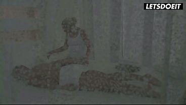 Fit Blonde Gives Full Body Oil Massage... Her Hands Slide Down and Start Fisting His Thick Cock Until He Cums