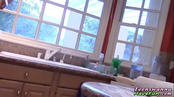 Amateur teen spits cum
