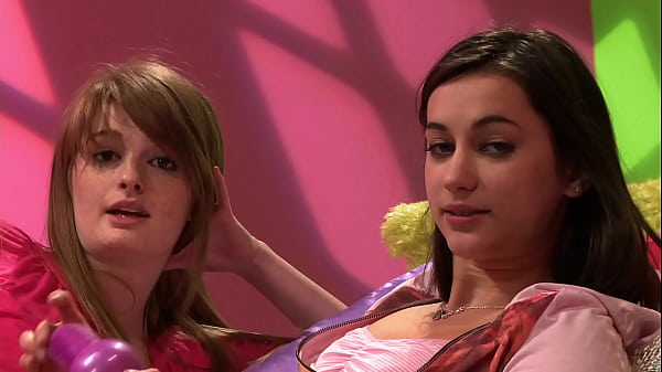 Faye And Georgia Roll, Grind And Bump Poons In Girly Polkadot Bedroom