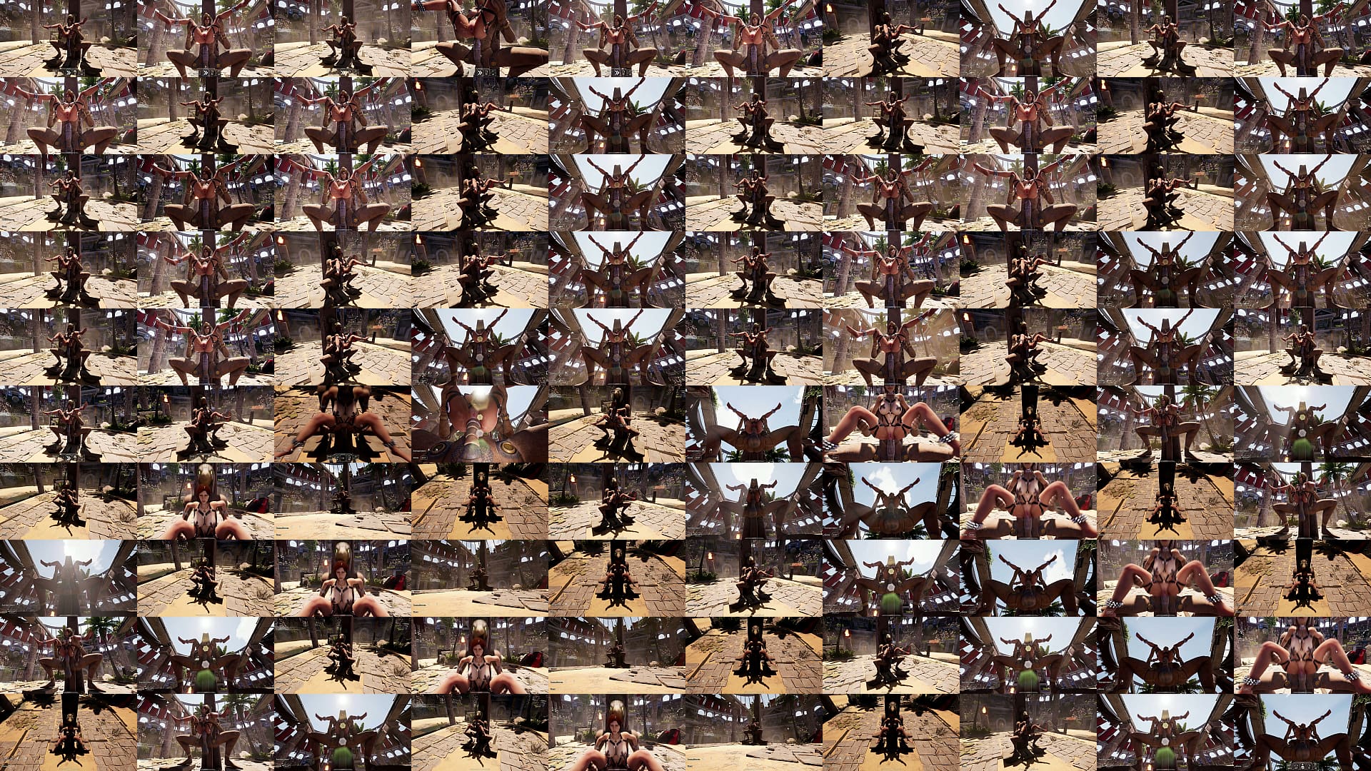 The ancient statue awakened and began rhythmically fucking Lara Croft in her tight ass. BDSM outfit. 3D Hentai Animation 预览图