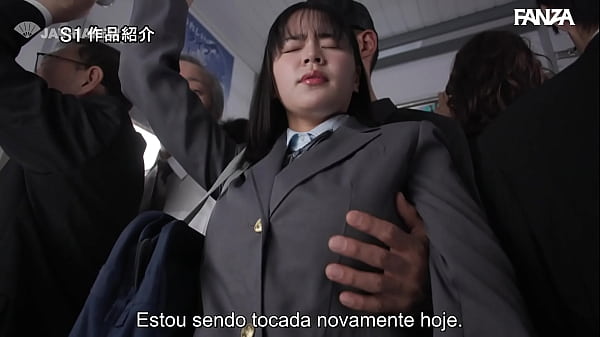 Busty young girl touched on crowded train feels pleasure and asks for more - LEGENDADO