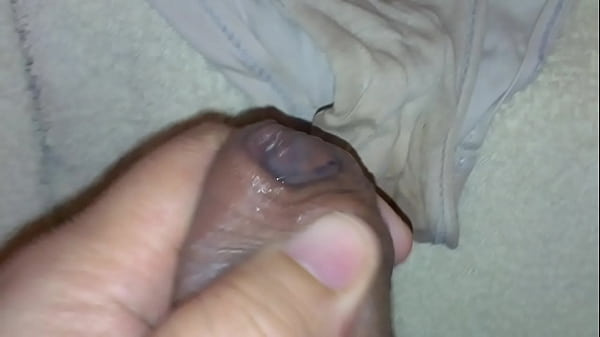 Jerking and precum on my wife panty