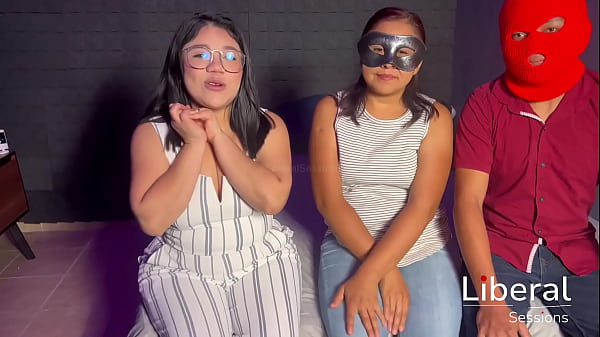 Big Bouncing Boobs Wife suprised husband with FFM Threesome with cute Teen