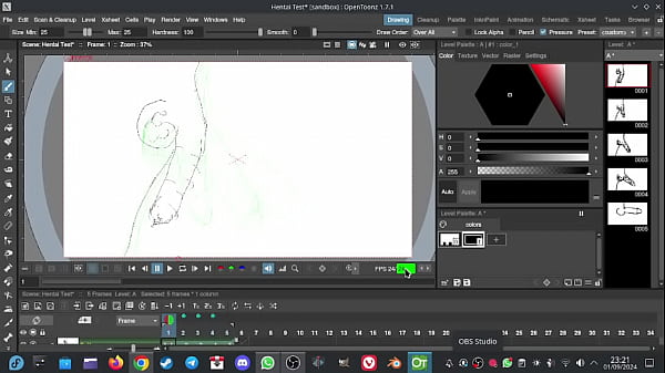 Hentai animation test OpenToonz on Linux Fedora 40 #Xvideos