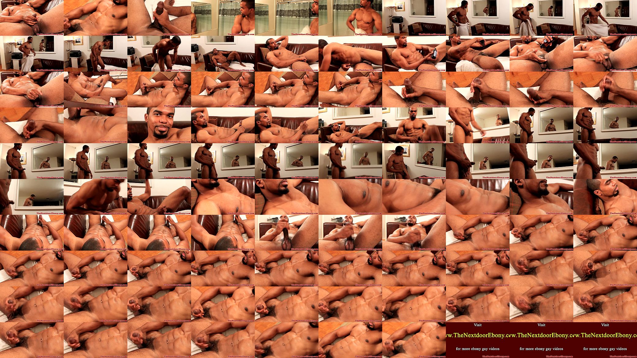 Black muscle gaysex hunk tugs his cock 预览图