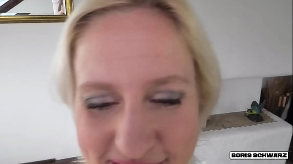 BORIS SCHWARZ: Painter fucks blonde housewife hard in her big ass. ANAL CREAMPIE!!!