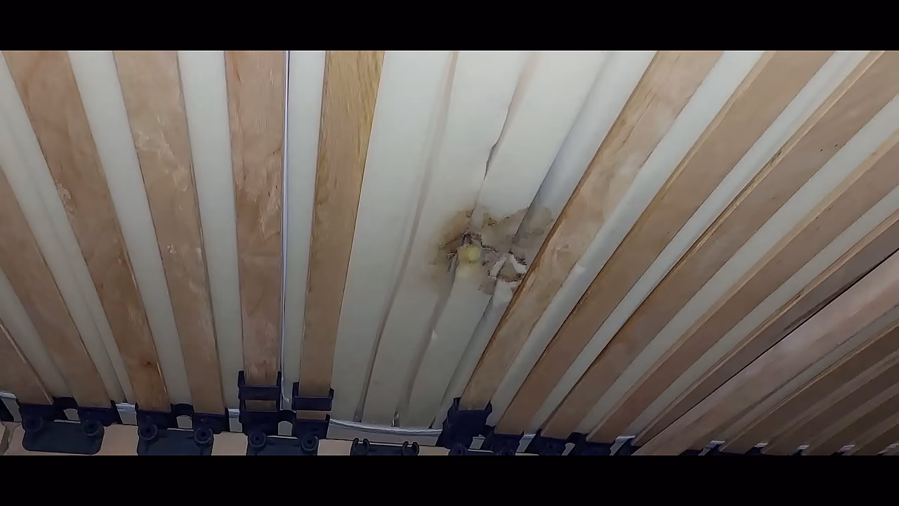 I fuck the hole in the mattress and I ejaculate under the bed.