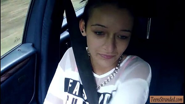 Stranded teen screwed in the backseat