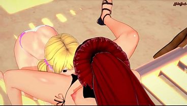 Download Video - Lucy Heartfilia and Erza Scarlet have lesbian sex on the beach before using a strapon - Fairy Tail Hentai&period;