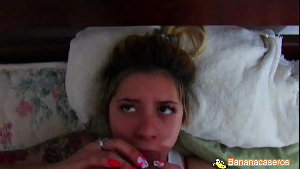 gets angry because he covers my stepdaughter's blankets with cum on vacation. behind the scenes.