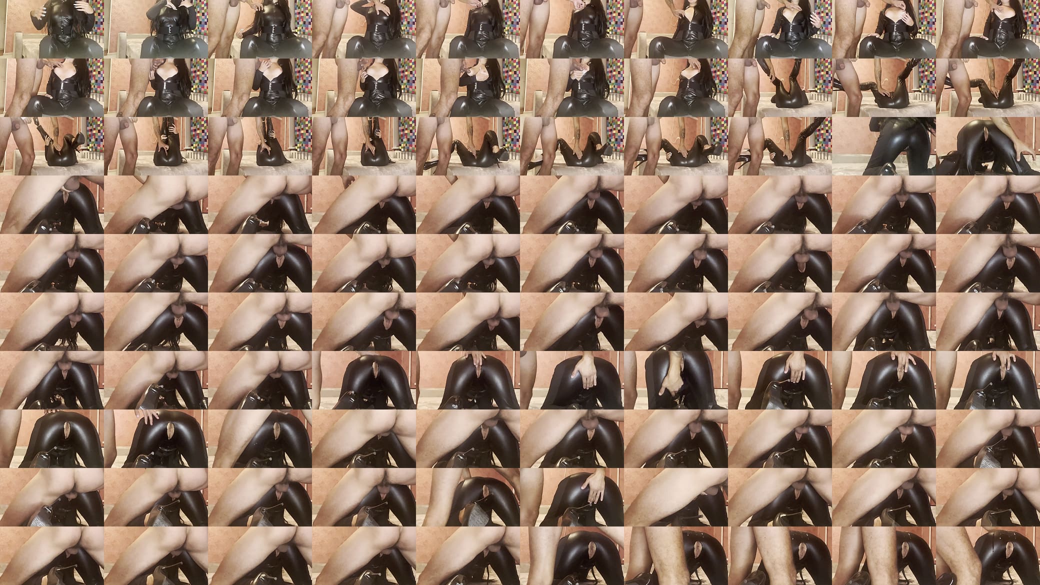 A dominant woman in black latex was fucked hard and cummed on her ass! 预览图