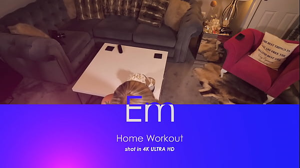 Busty Tattooed Blonde Home Workout Downblouse Sexy