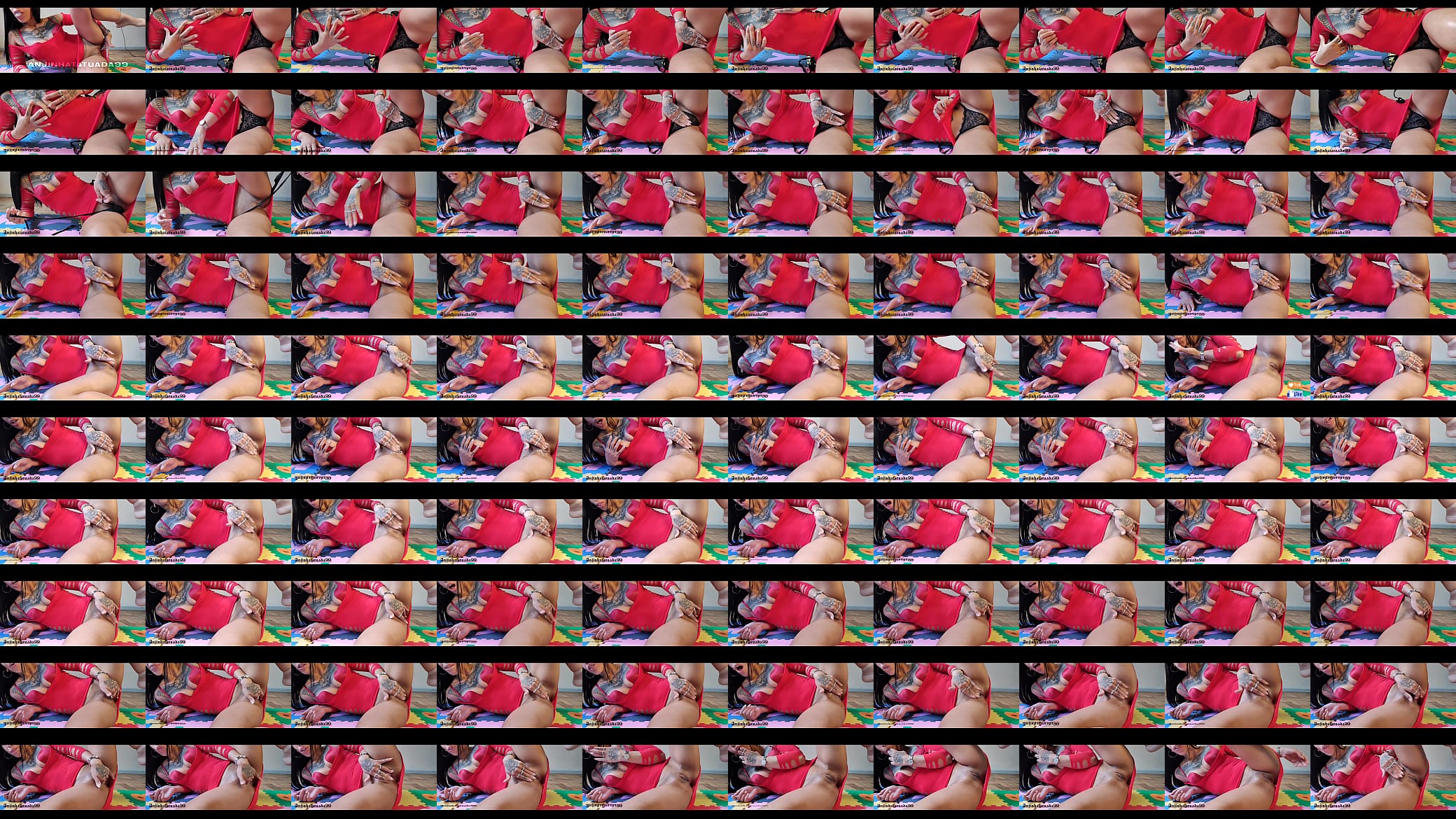 Sozinha de vestido vermelho, me tocando de verdade... gemendo e provocando. 预览图