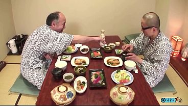 After finishing their lunch these sexy people enjoyed a great fuck fest with a girl.