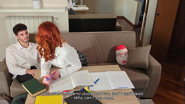 POV: I fuck my shy teen classmates after classes, threesome FFM (ENGLISH subtitles)