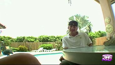 An absolutely beautiful blonde babe with big milk cans got her ass drilled pretty hard