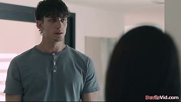 Busty wife and husband inviting stepnephew to have threesome
