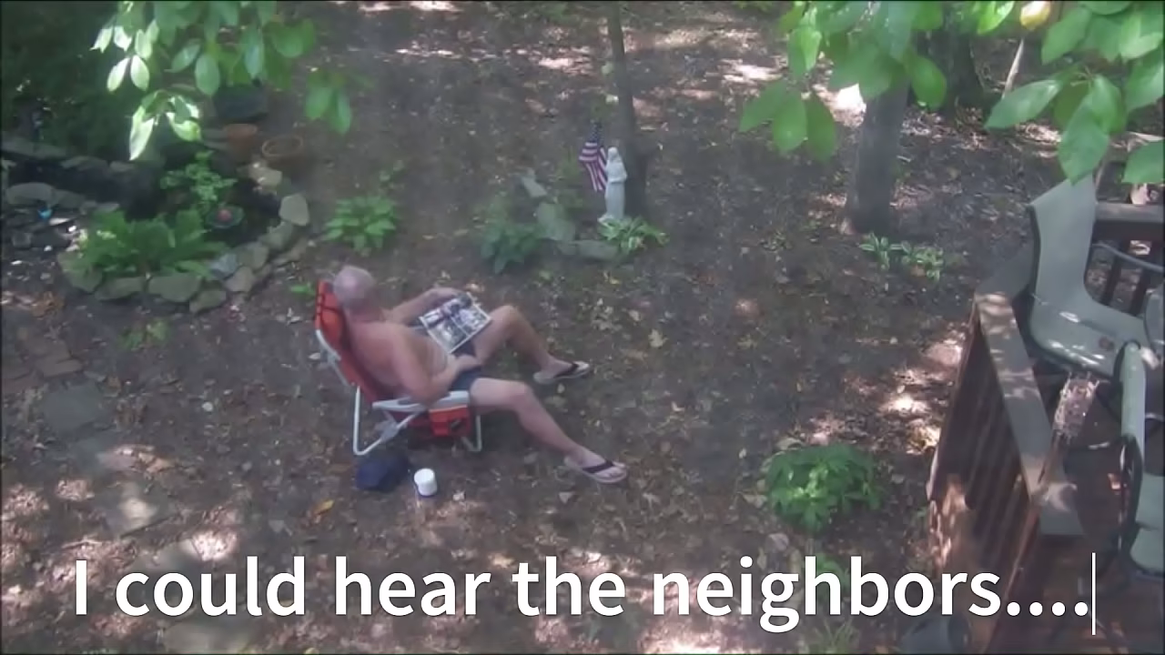 Caught Masturbating in my Back Yard.