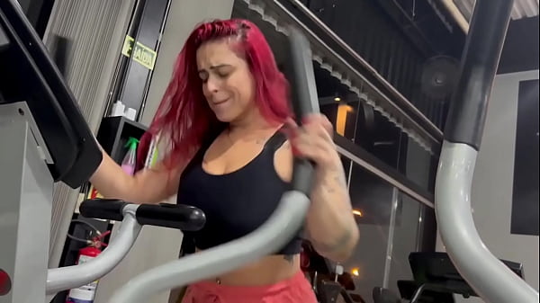 Hot sweaty gym girl masturbates and gets caught in the shower by horny guy FULL