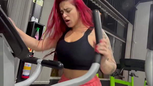 Hot sweaty gym girl masturbates and gets caught in the shower by horny guy FULL