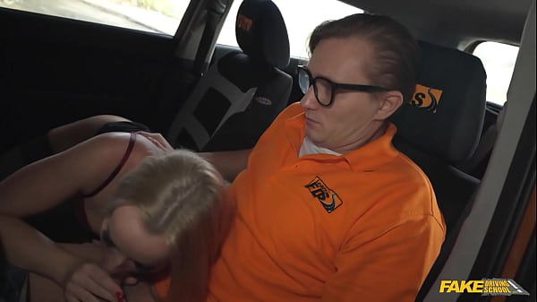 Horny MILF in Sexy Underwear takes cock deep in her pussy - Fake Driving School