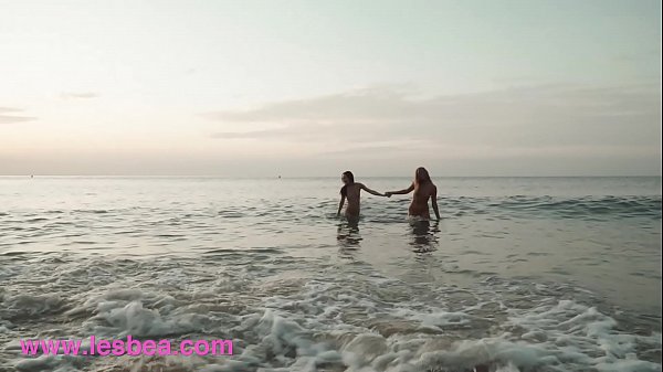 Lesbea Lesbian lovers Honour May and Lilu Moon pussy licking on the beach
