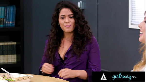 Download Video - GIRLSWAY - Pretty Teacher Lena Paul & A Colleague Spend Their Lunch Fucking On The Break Room Table