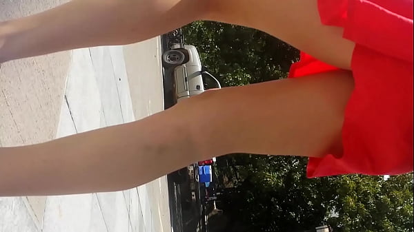 Sexy Girl in Short Dress Showing Ass in Thong