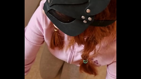 Slut redhead fucked in the kitchen in front of the neighbour's window - pussy fuck - blowjob - Spanish girl - big butt
