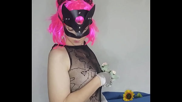 Savor my desire with my kitty mask and big tits