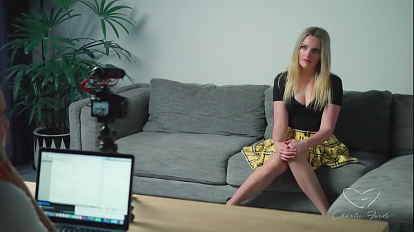 TEASER: Charlie Forde flips the script and interviews the casting couch director. Full vid (and 3 squirts) on XRED
