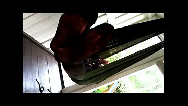 Domina Madame Birgit Pissing and Secret Orgasm and Alan Locked Penis Force to Cum