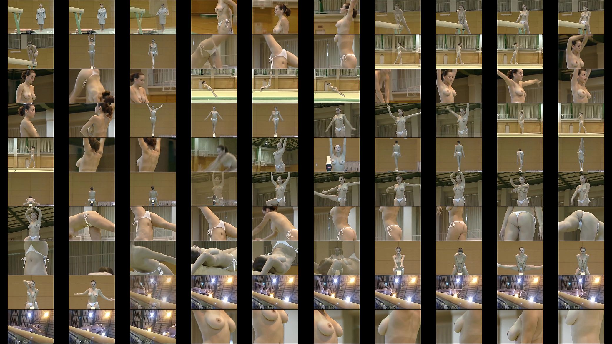 Hot gymnast gets topless for her routine 预览图