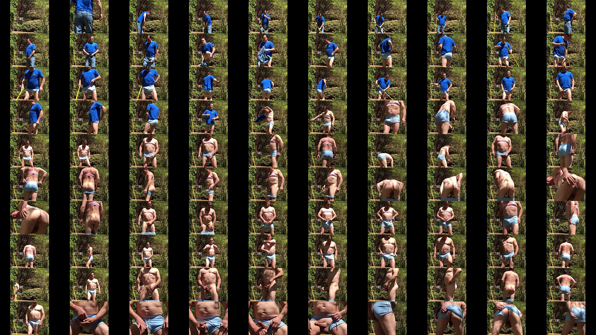 /mature &ldquo;adam longrod&rdquo; too hot doing yard work- strips to sports bra/shorts 预览图
