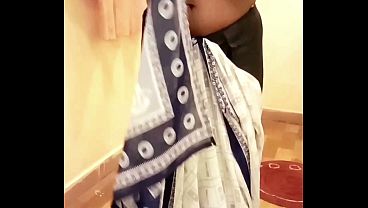Desi Indian Tamil Wife Renu Panties Body Show & Slow Saree Dressing Tease to Roommate Bestie!