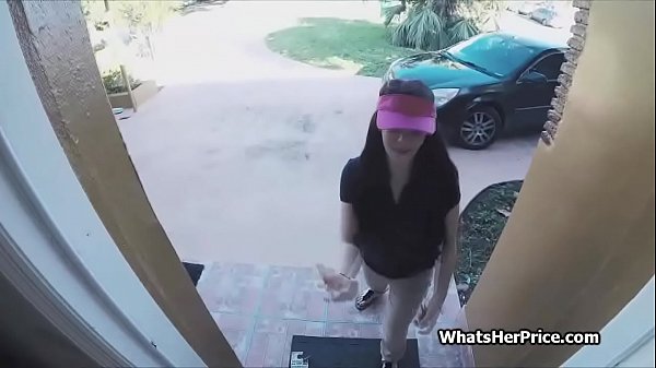 Pizza and blowjob delivery with kinky teen