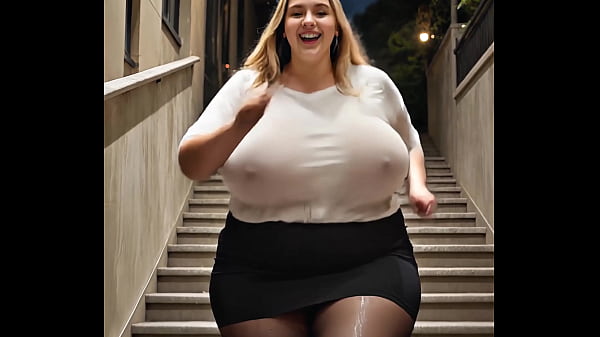 BBW down the stairs (AI Generated)