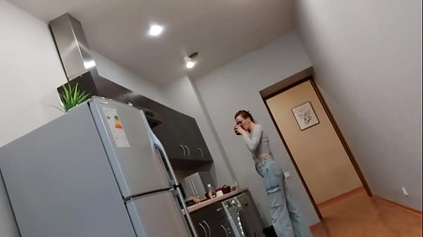 I touch my pussy by the window, and opposite from another window someone is looking at me