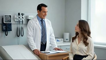 The gynecologist gives me a very strange exam, but I definitely enjoyed it.- AI PORN
